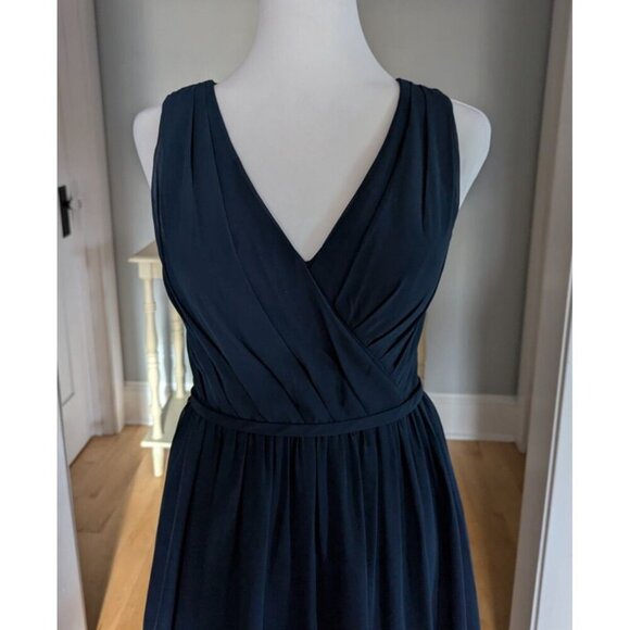 Azazie Formal Lace Back Navy Prom Bridesmaid Dress Size 2-4 - Picture 3 of 12